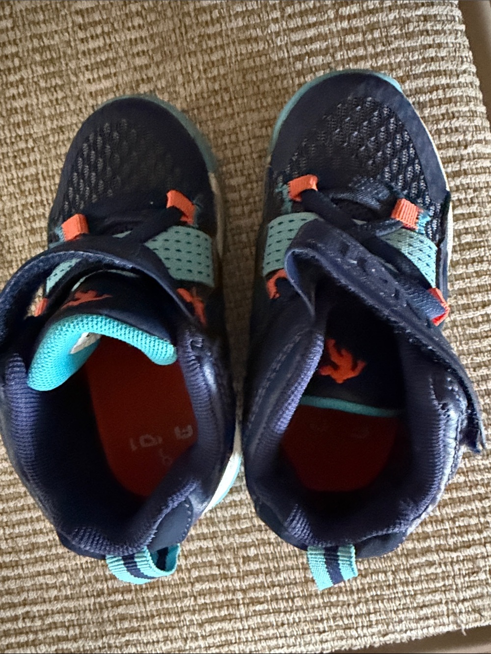 And1 Kids Navy Sneakers with Teal and Orange Accents